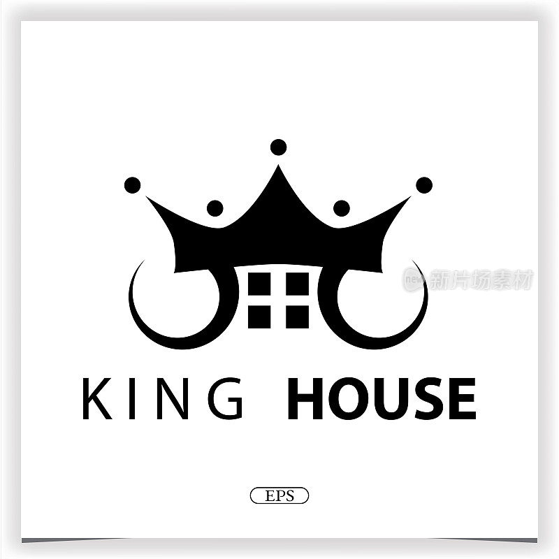国王的房子图标高级优雅的模板矢量eps 10